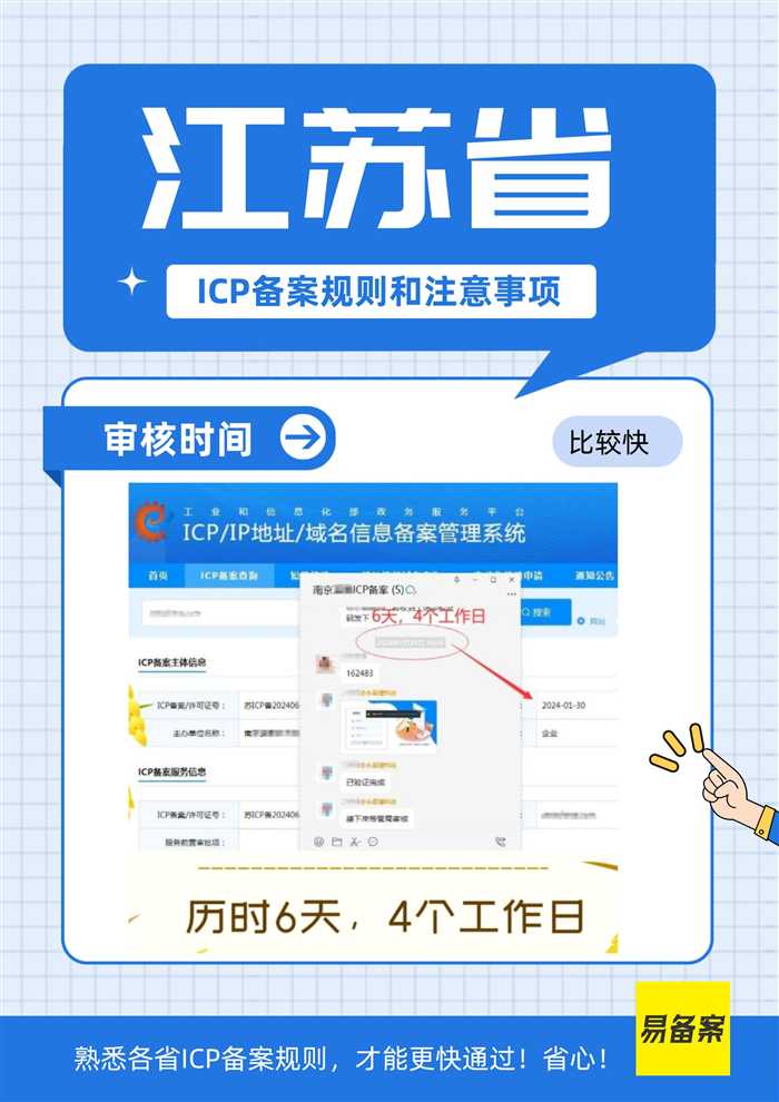 江苏省ICP备案审核时间