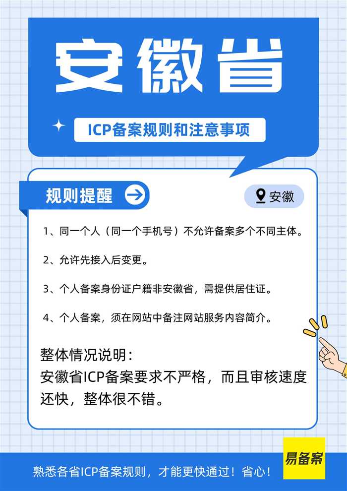 安徽省ICP备案规则