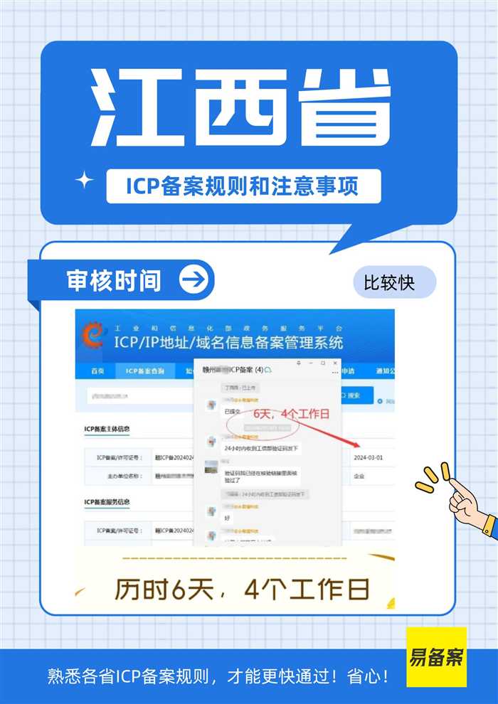 江西省ICP备案审核时间