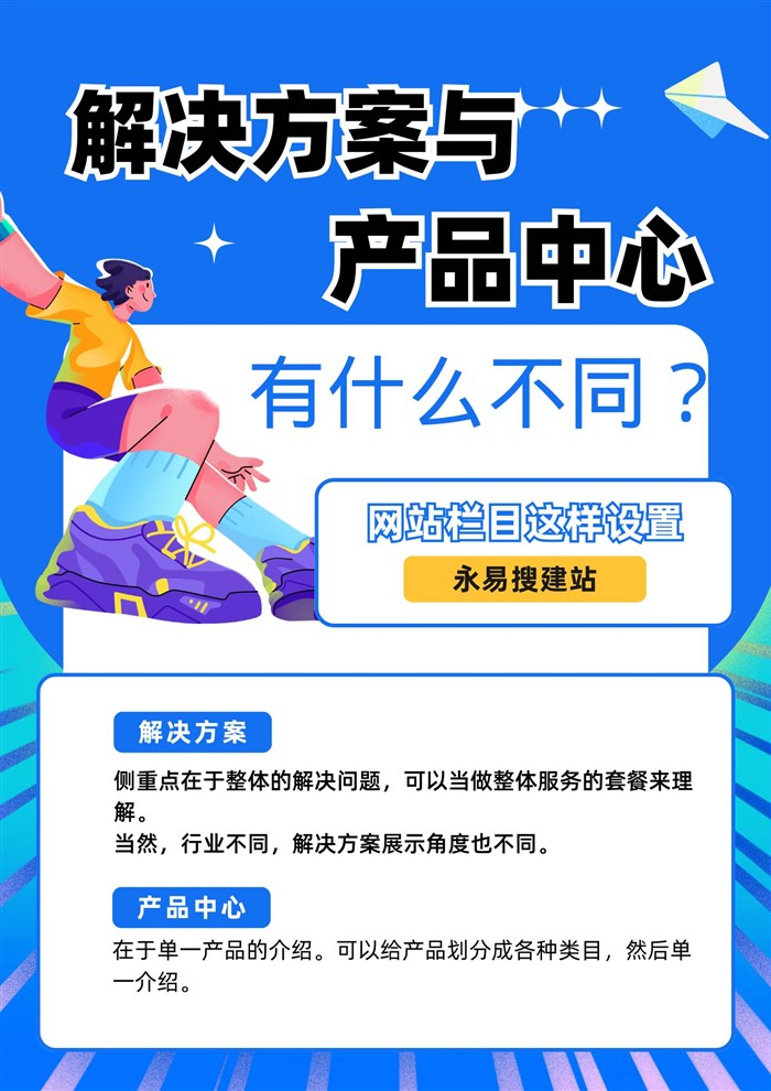 栏目中解决方案与产品中心区别