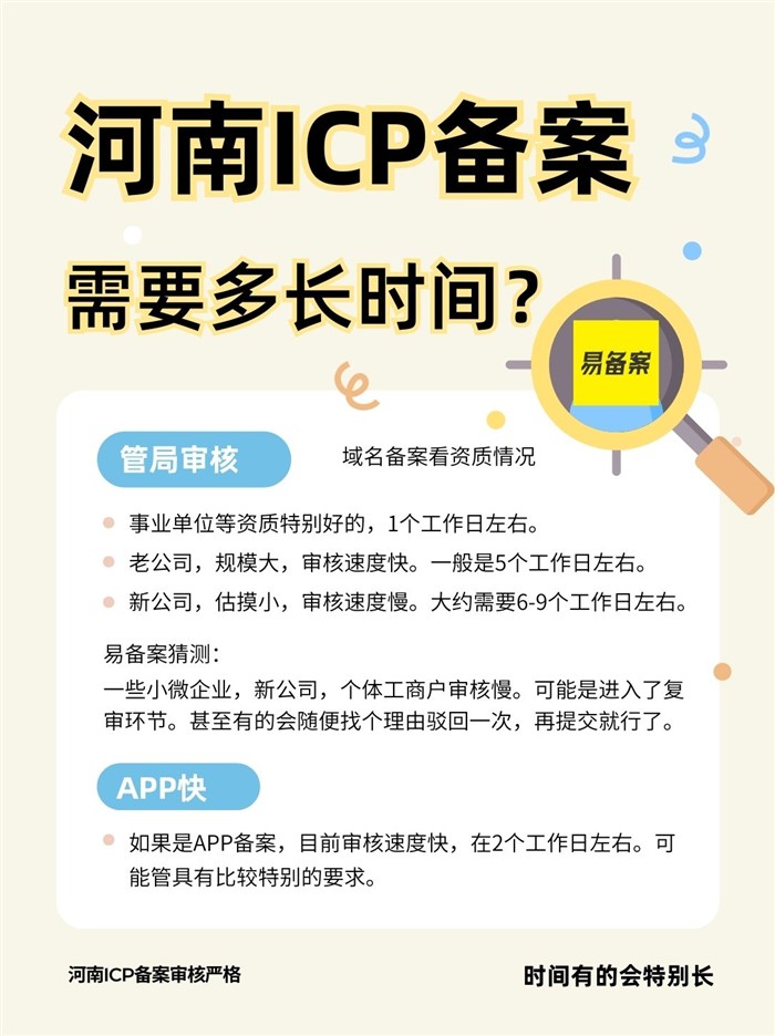 河南ICP备案需要多长时间？管局审核严吗