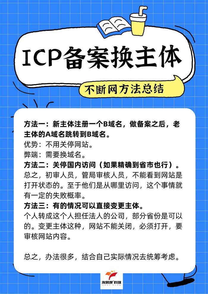 ICP备案从老主体更换到新主体，有没有不断网的方法